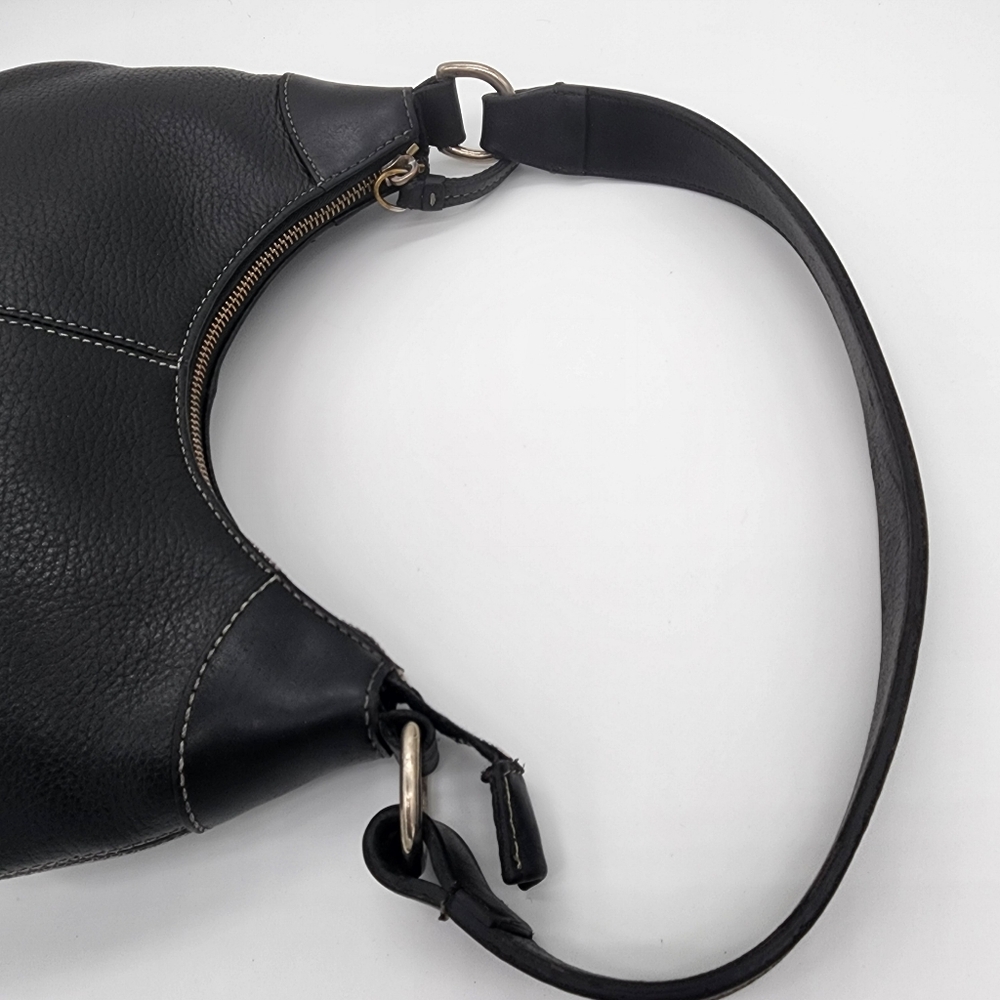 Dooney & Bourke Y2K Small Black Pebbled Leather Hobo Bag - Picture 12 of 16